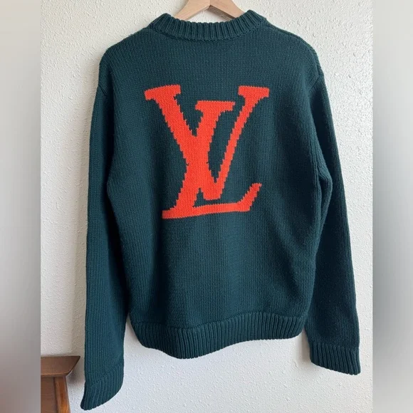 RARE LOUIS VUITTON Handknit Cartoon Fox Green Sweater - Picture 5 of 12